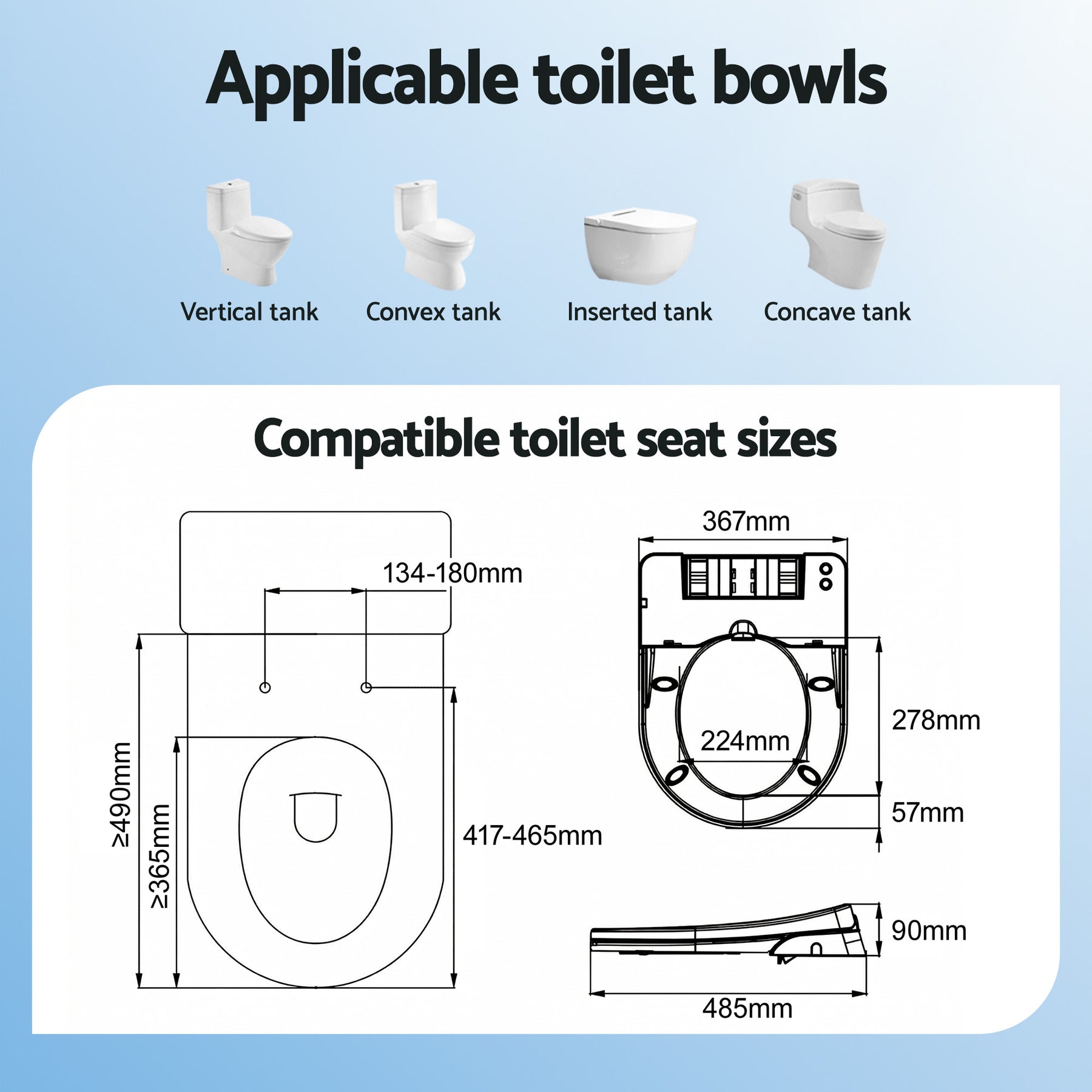 Cefito Non Electric Bidet Toilet Seat D-Shape Dual Nozzle Soft Close WaterMark DIY - SuperSaverAU - view 3