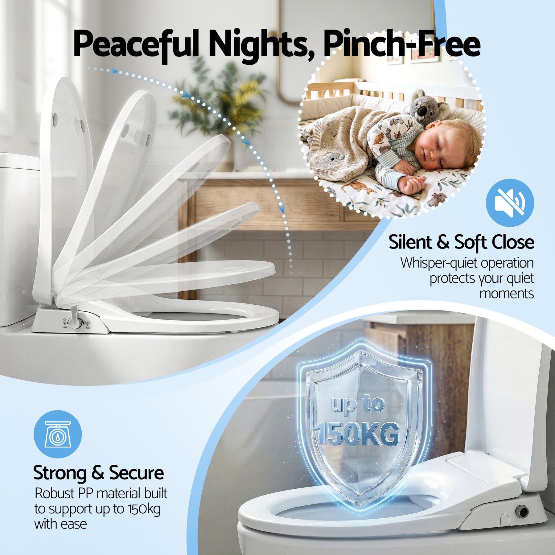 Cefito Non Electric Bidet Toilet Seat D-Shape Dual Nozzle Soft Close WaterMark DIY - SuperSaverAU - view 7