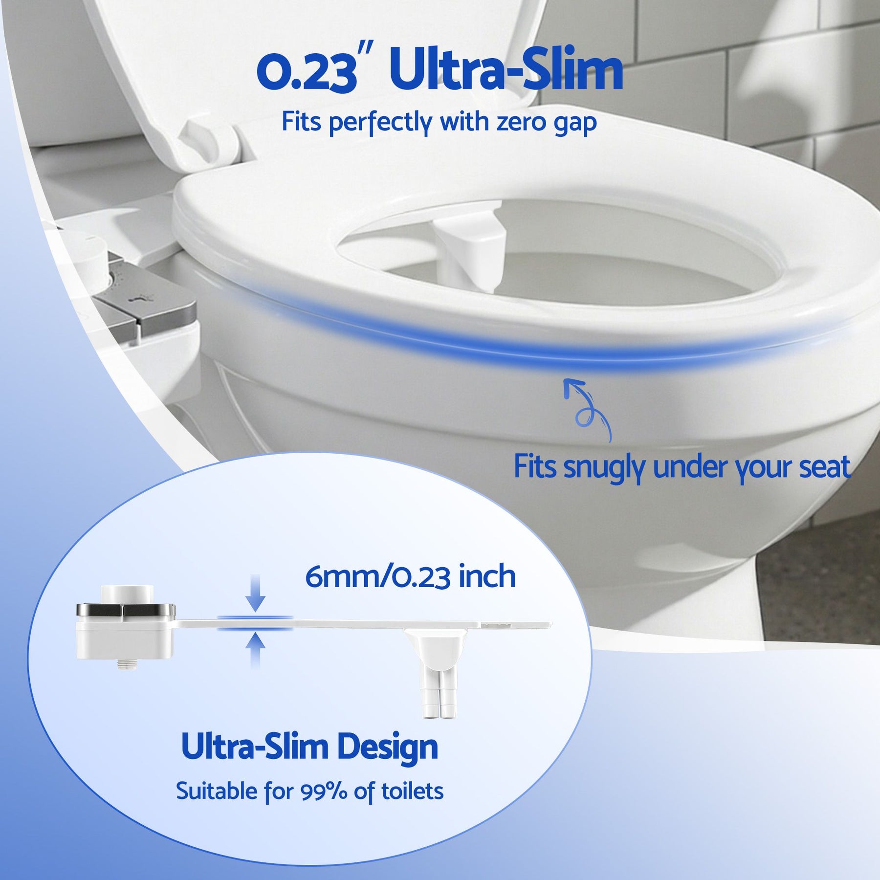 Cefito Non-Electric Ultra-Slim Bidet Attachment Detachable Bidet with Dual Nozzle Frontal & Rear Wash Adjustable Water Pressure Cold Water Toilet Bide - SuperSaverAU - view 6
