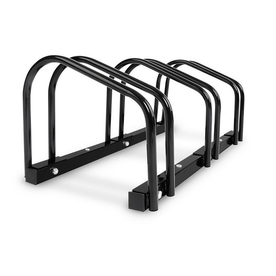 Weisshorn 3 Bike Stand Rack Bicycle Storage Floor Parking Holder Cycling Black - SuperSaverAU - view 1