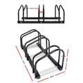 Weisshorn 3 Bike Stand Rack Bicycle Storage Floor Parking Holder Cycling Black - SuperSaverAU - view 2