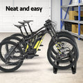 Weisshorn 3 Bike Stand Rack Bicycle Storage Floor Parking Holder Cycling Black - SuperSaverAU - view 3