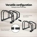 Weisshorn 3 Bike Stand Rack Bicycle Storage Floor Parking Holder Cycling Black - SuperSaverAU - view 4
