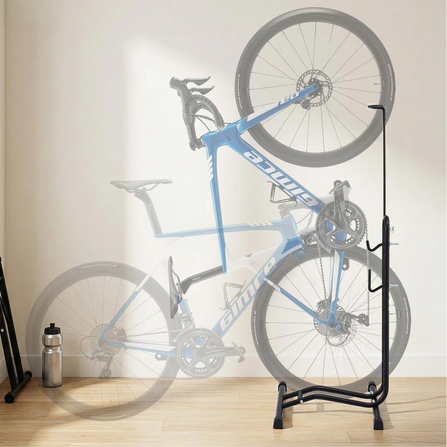 Weisshorn Black 4-in-1 Vertical Bike Stand with Adjustable Height