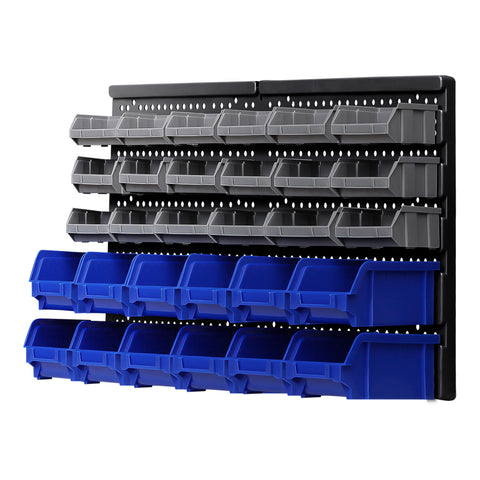 Giantz 30 Storage Bin Rack Wall Mounted - SuperSaverAU - view 1