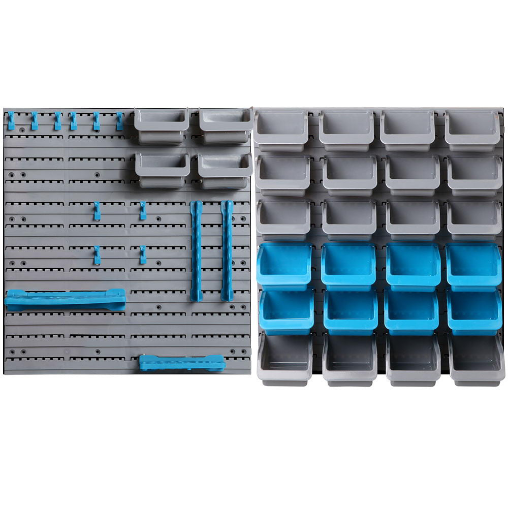Giantz 44 Storage Bin Rack Wall Mounted Peg Board - SuperSaverAU - view 1