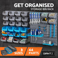 Giantz 44 Storage Bin Rack Wall Mounted Peg Board - SuperSaverAU - view 3
