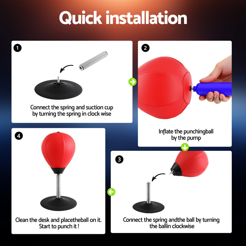 Everfit Desktop Punching Boxing Bag Stand Set with Pump Swivel Speed Balls - SuperSaverAU - view 6