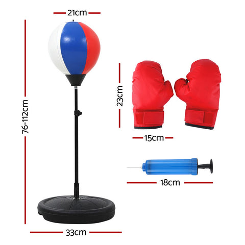 Everfit Kids Punching Bag Stand Set with Gloves, Pump & Adjustable 76-112cm Height