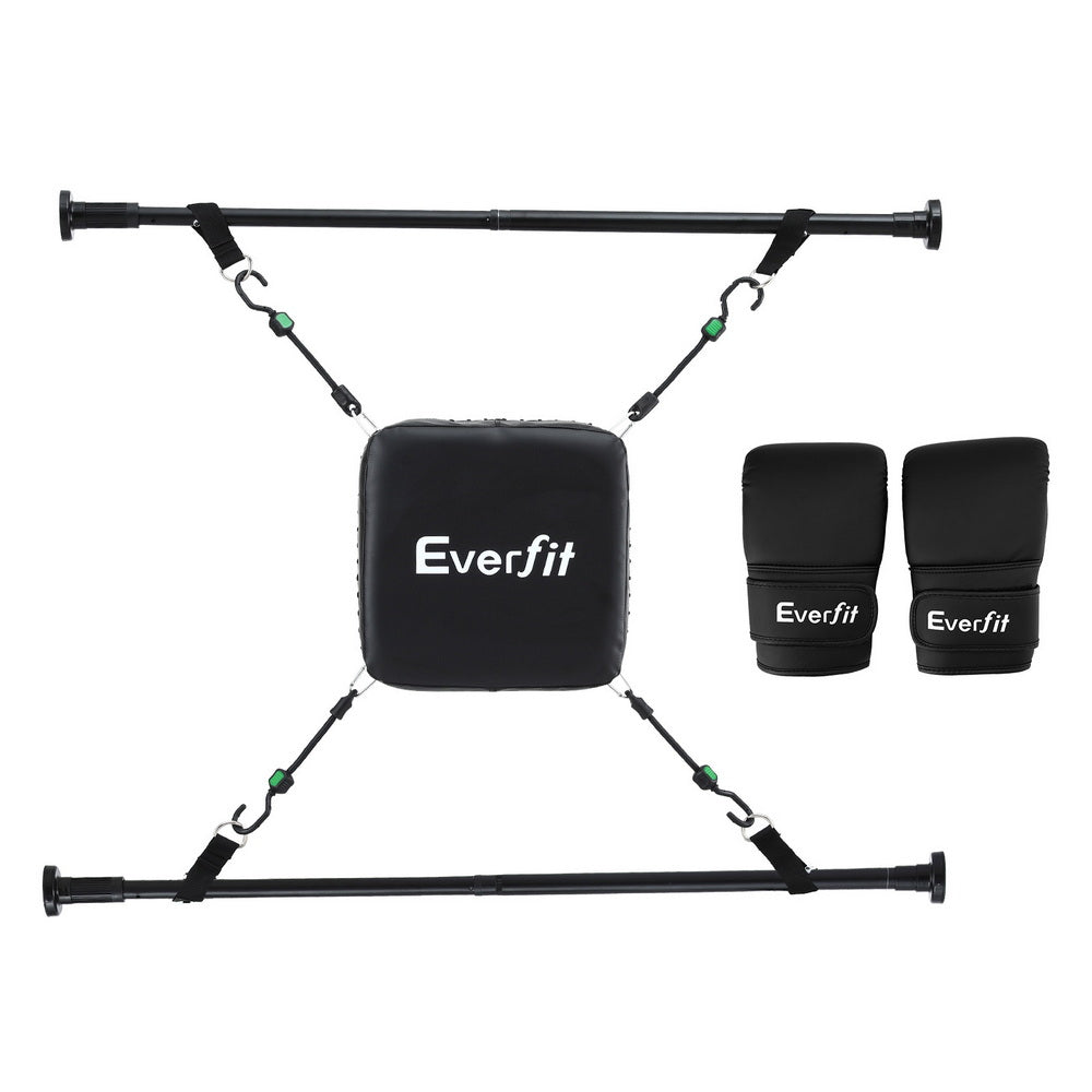 Everfit Doorway Punching Bag Adjustable Apartment Friendly with Boxing Gloves Black - SuperSaverAU - view 1