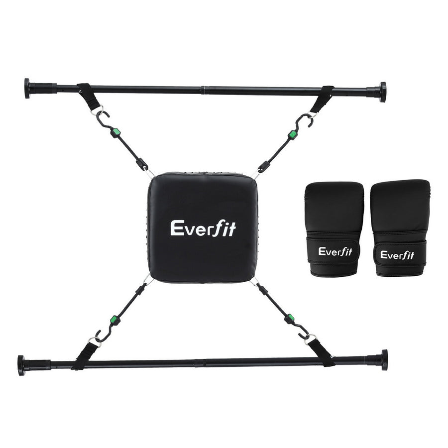 Everfit Doorway Punching Bag Adjustable Apartment Friendly with Boxing Gloves Black - SuperSaverAU - view 1