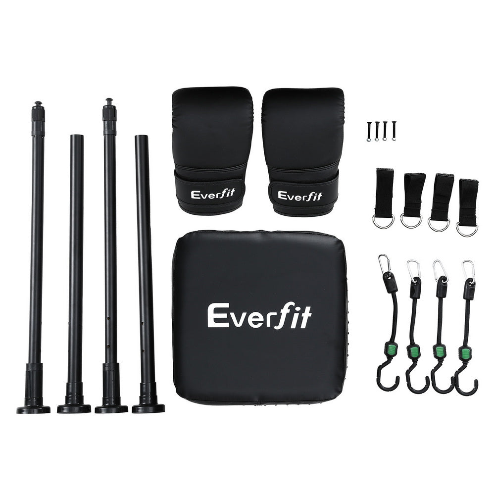Everfit Doorway Punching Bag Adjustable Apartment Friendly with Boxing Gloves Black - SuperSaverAU - view 3