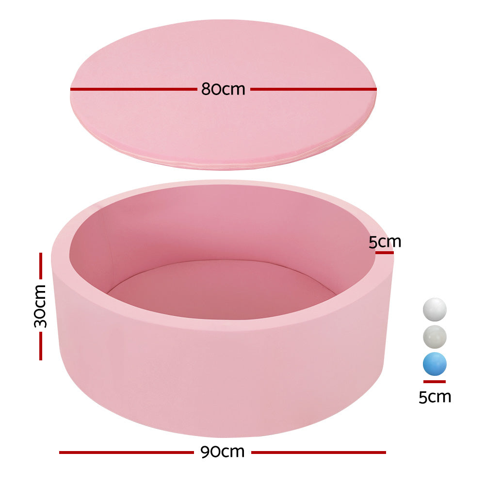 Keezi Kids Ball Pit 90x30cm Pink Foam Play Pool with 200 Balls, EN71 Approved - SuperSaverAU - view 2
