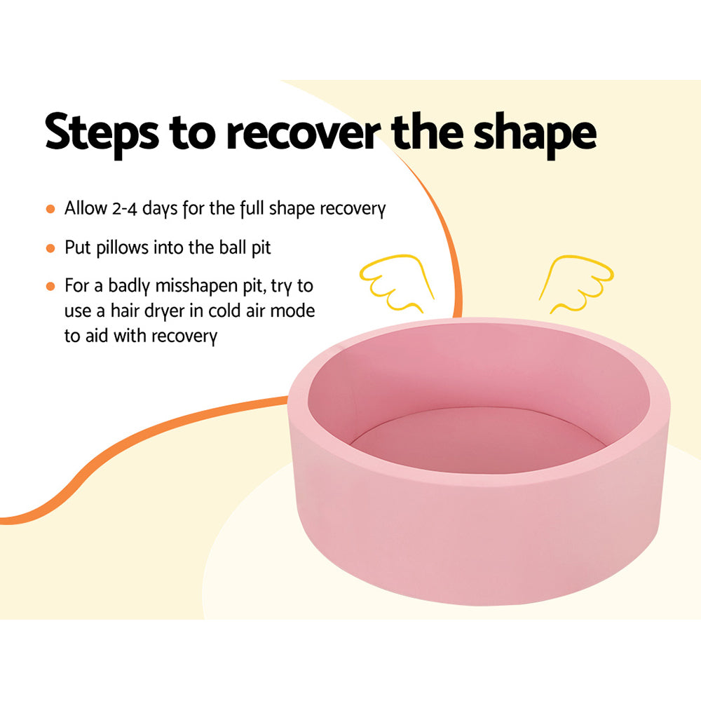 Keezi Kids Ball Pit 90x30cm Pink Foam Play Pool with 200 Balls, EN71 Approved - SuperSaverAU - view 7