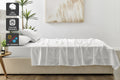 Brosa 100% Sateen Cotton Sheets (White, King)