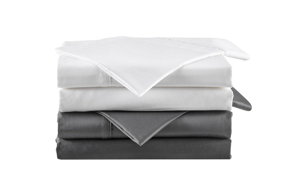 Brosa 100% Sateen Cotton Sheets (White, King)