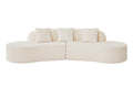 Brosa Arcea Teddy Fleece Curved 3 Seater Compressed Sofa (Cream)