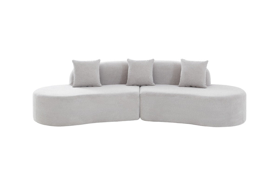 Brosa Arcea Curved 3 Seater Compressed Sofa (Grey)