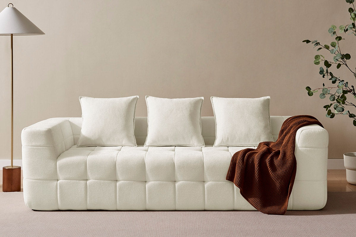 Brosa Cloud 3 Seater Compressed Sofa (Beige)