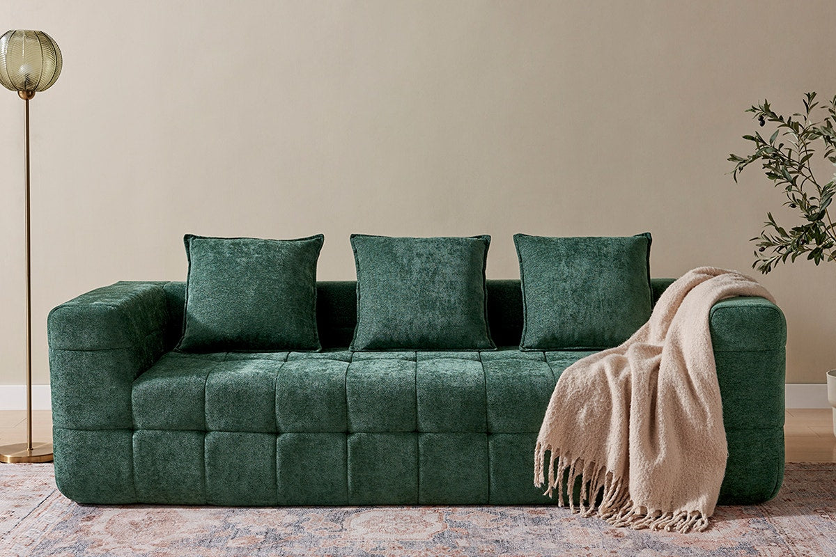 Brosa Cloud 3 Seater Compressed Sofa (Green)