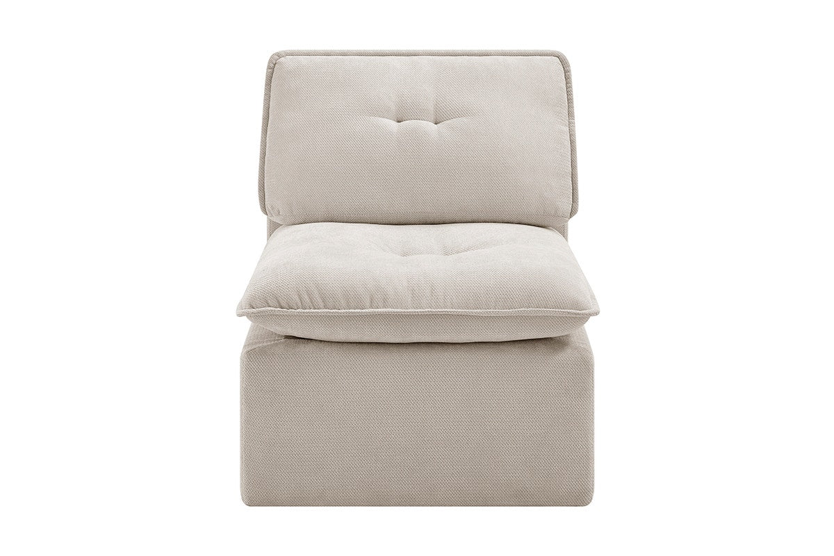 Brosa Castello 4 Seater Compressed Sofa with Ottoman (Beige)