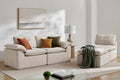 Brosa Castello 4 Seater Compressed Sofa with Ottoman (Beige)
