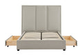 Brosa Erisen Storage Bed Frame with Drawers & Tall Headboard (Grey, Queen)