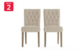 Set of 2 Brosa Espen Dining Chairs (French Beige/Wire Brushed)