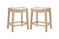 Set of 2 Brosa Fleur Backless Counter Stools (Cream)