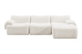 Brosa Grace 4 Seater Compression Sofa with Chaise (White, Left Chaise)
