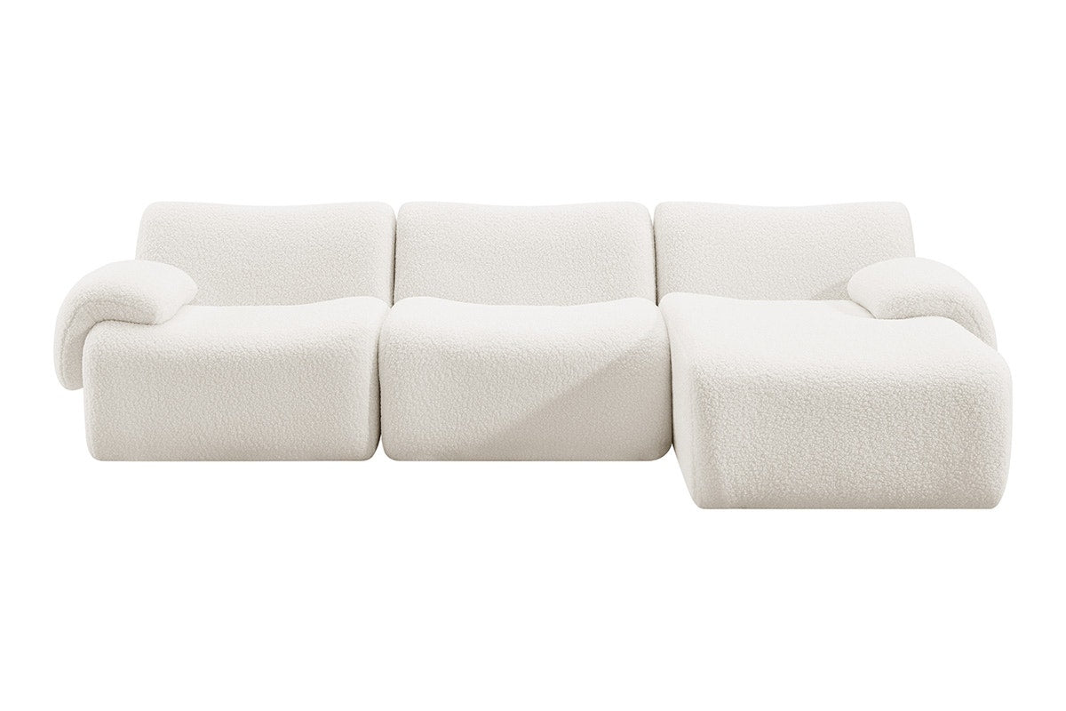Brosa Grace 4 Seater Compression Sofa with Chaise (White, Left Chaise)