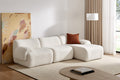 Brosa Grace 4 Seater Compression Sofa with Chaise (White, Left Chaise)
