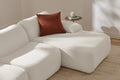 Brosa Grace 4 Seater Compression Sofa with Chaise (White, Left Chaise)