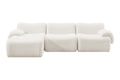Brosa Grace 4 Seater Compression Sofa with Chaise (White, Right Chaise)