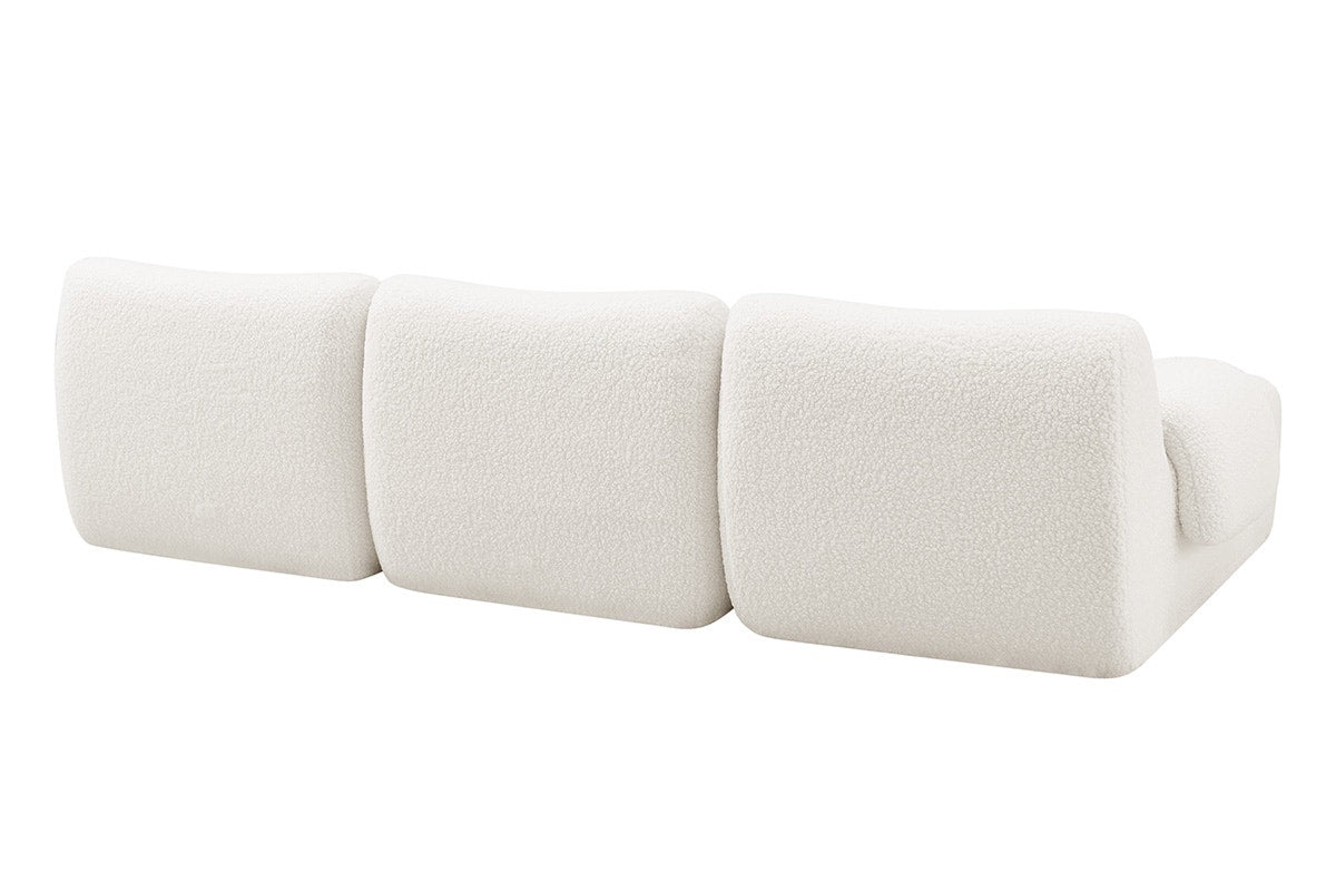 Brosa Grace 4 Seater Compression Sofa with Chaise (White, Right Chaise)