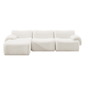 Brosa Grace 4 Seater Compression Sofa with Chaise (White, Right Chaise)