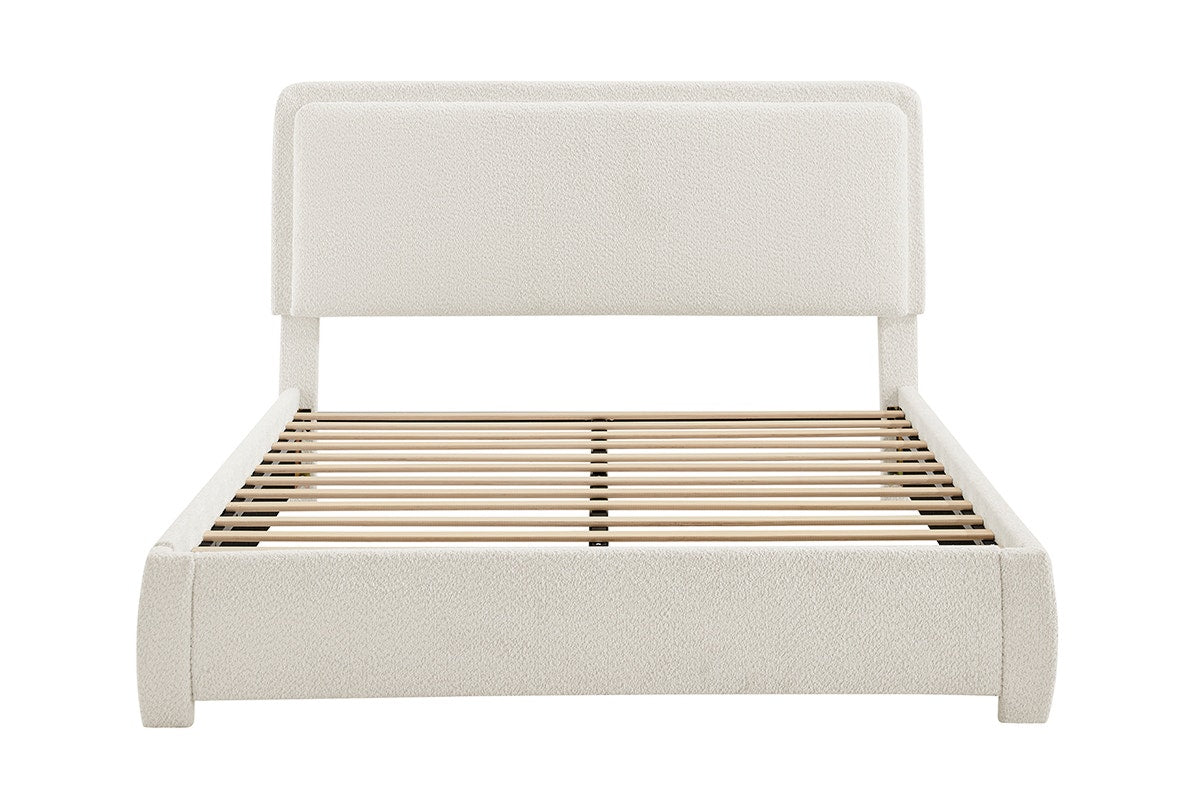 Brosa Havenne Boucle Bed Frame (Cream, Double)