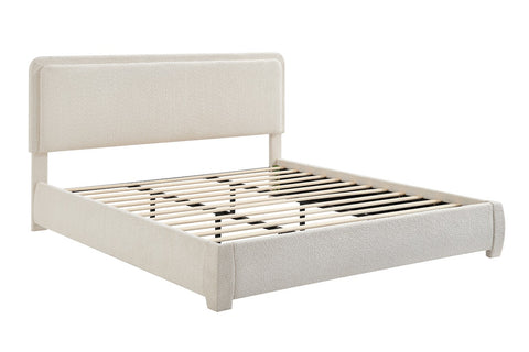 Brosa Havenne Boucle Bed Frame (Cream, King)