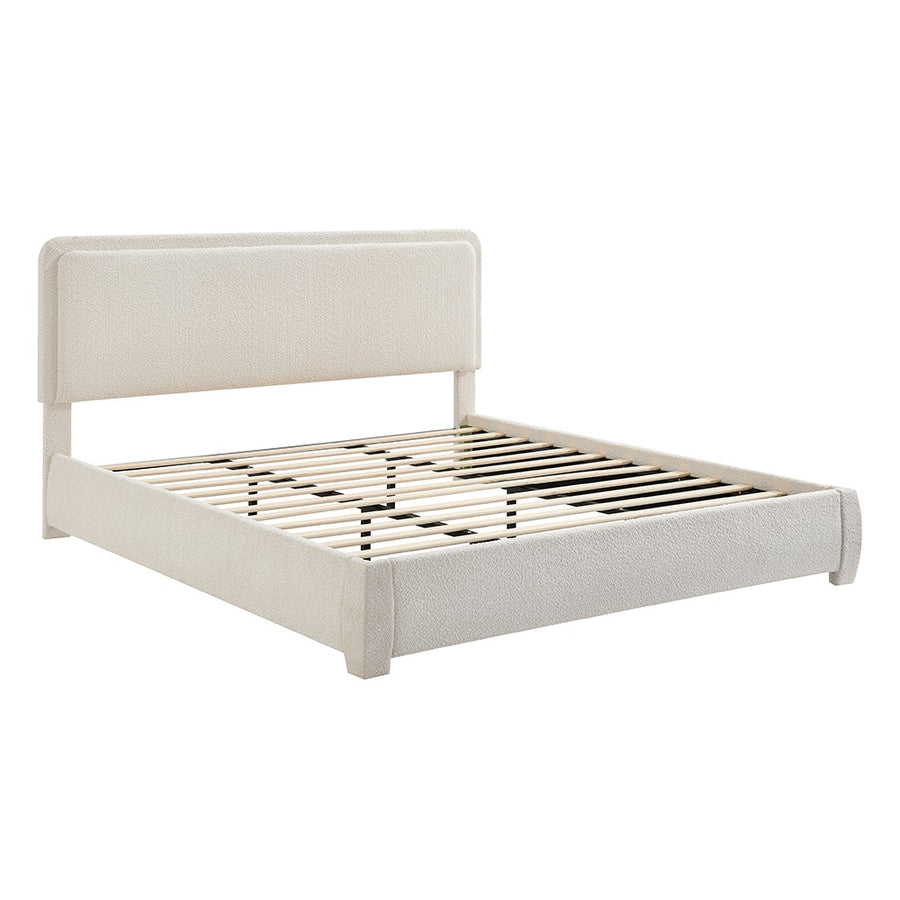 Brosa Havenne Boucle Bed Frame (Cream, King)