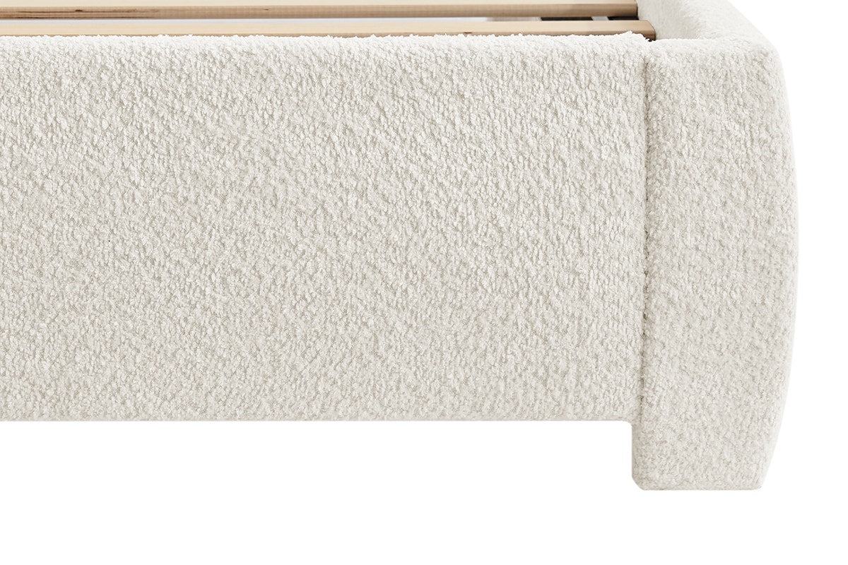 Brosa Havenne Boucle Bed Frame (Cream, Queen)