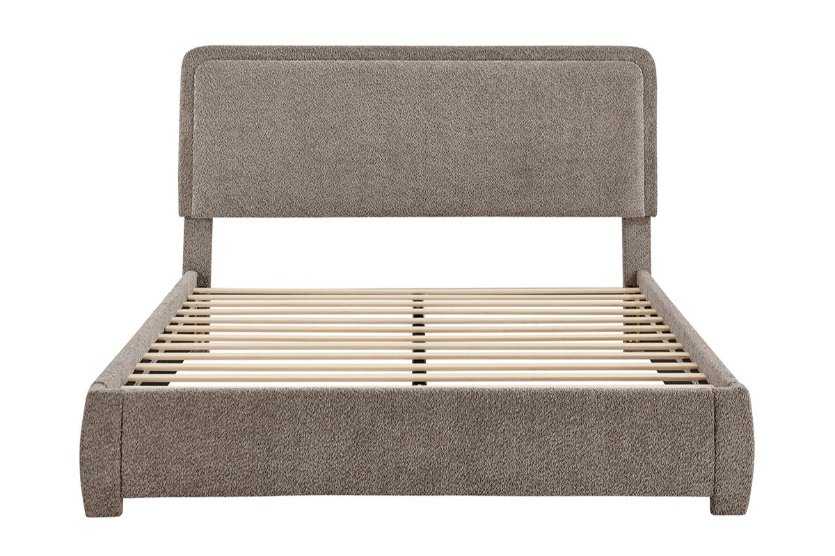 Brosa Havenne Boucle Bed Frame (Grey, Double)