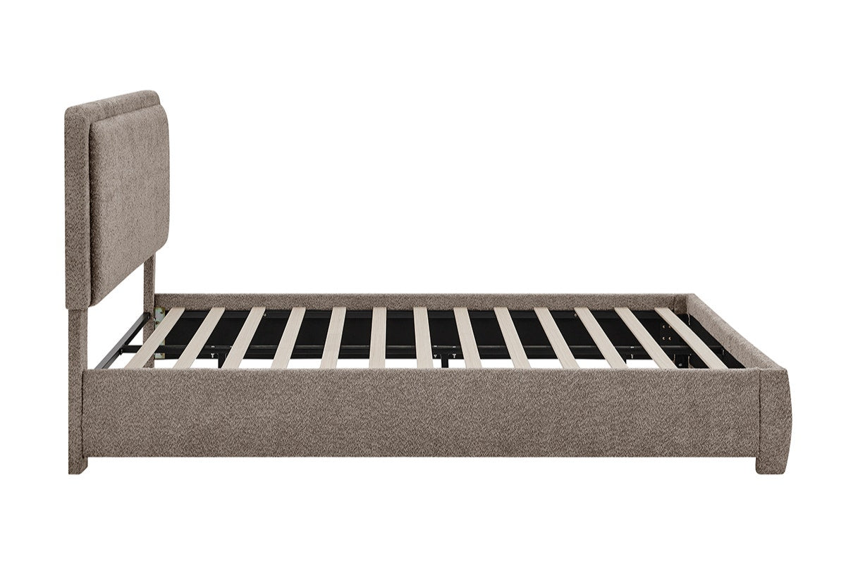 Brosa Havenne Boucle Bed Frame (Grey, Double)