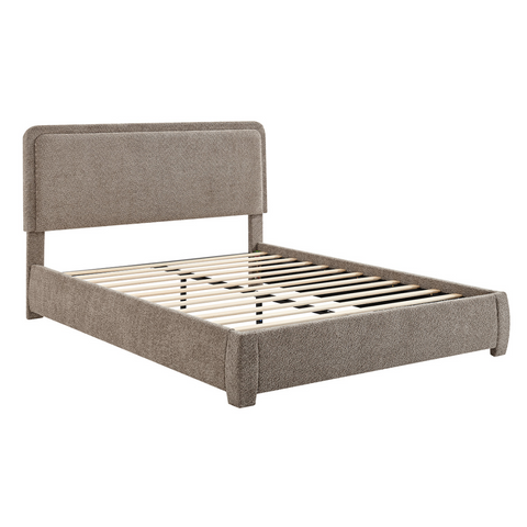 Brosa Havenne Boucle Bed Frame (Grey, Queen)