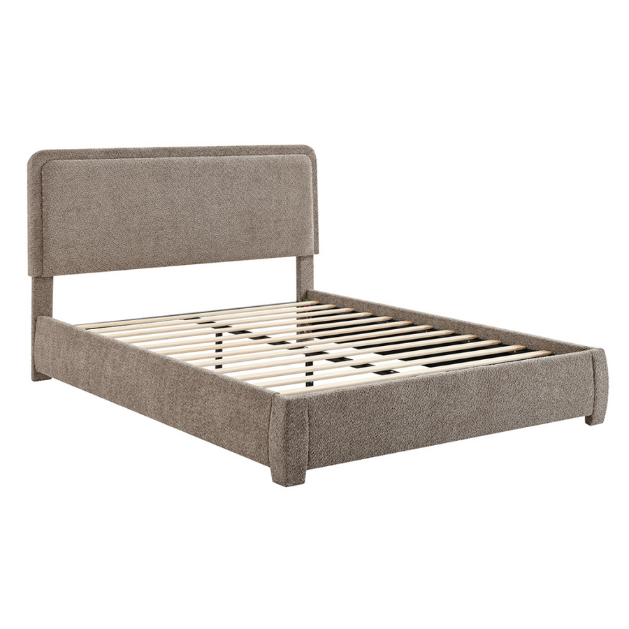 Brosa Havenne Boucle Bed Frame (Grey, Queen)