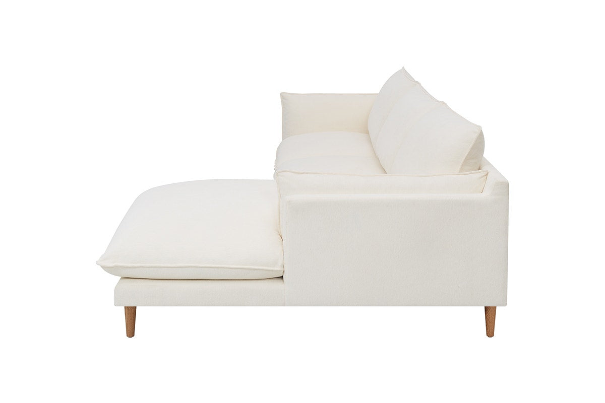 Brosa Jerry 3 Seater Sofa with Chaise (Cream, Right Chaise)