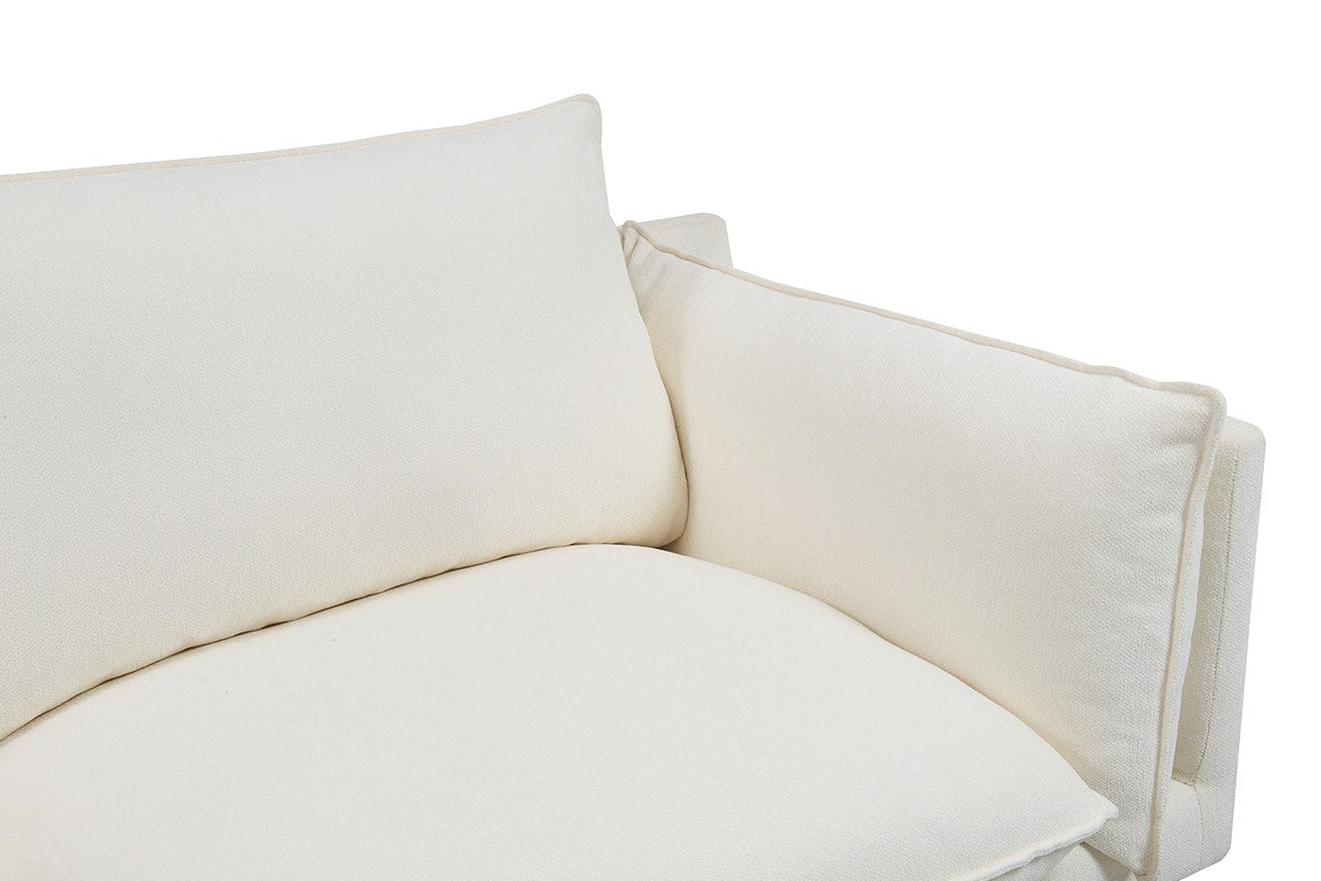 Brosa Jerry 3 Seater Sofa with Chaise (Cream, Right Chaise)