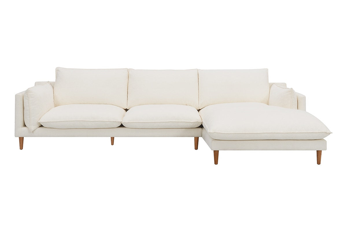 Brosa Jerry 3 Seater Sofa with Chaise (Cream, Left Chaise)
