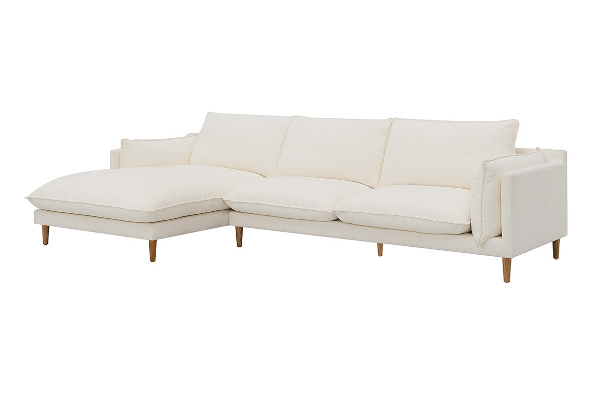 Brosa Jerry 3 Seater Sofa with Chaise (Cream, Left Chaise)