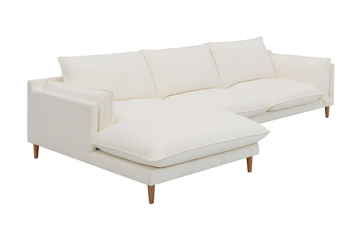Brosa Jerry 3 Seater Sofa with Chaise (Cream, Left Chaise)