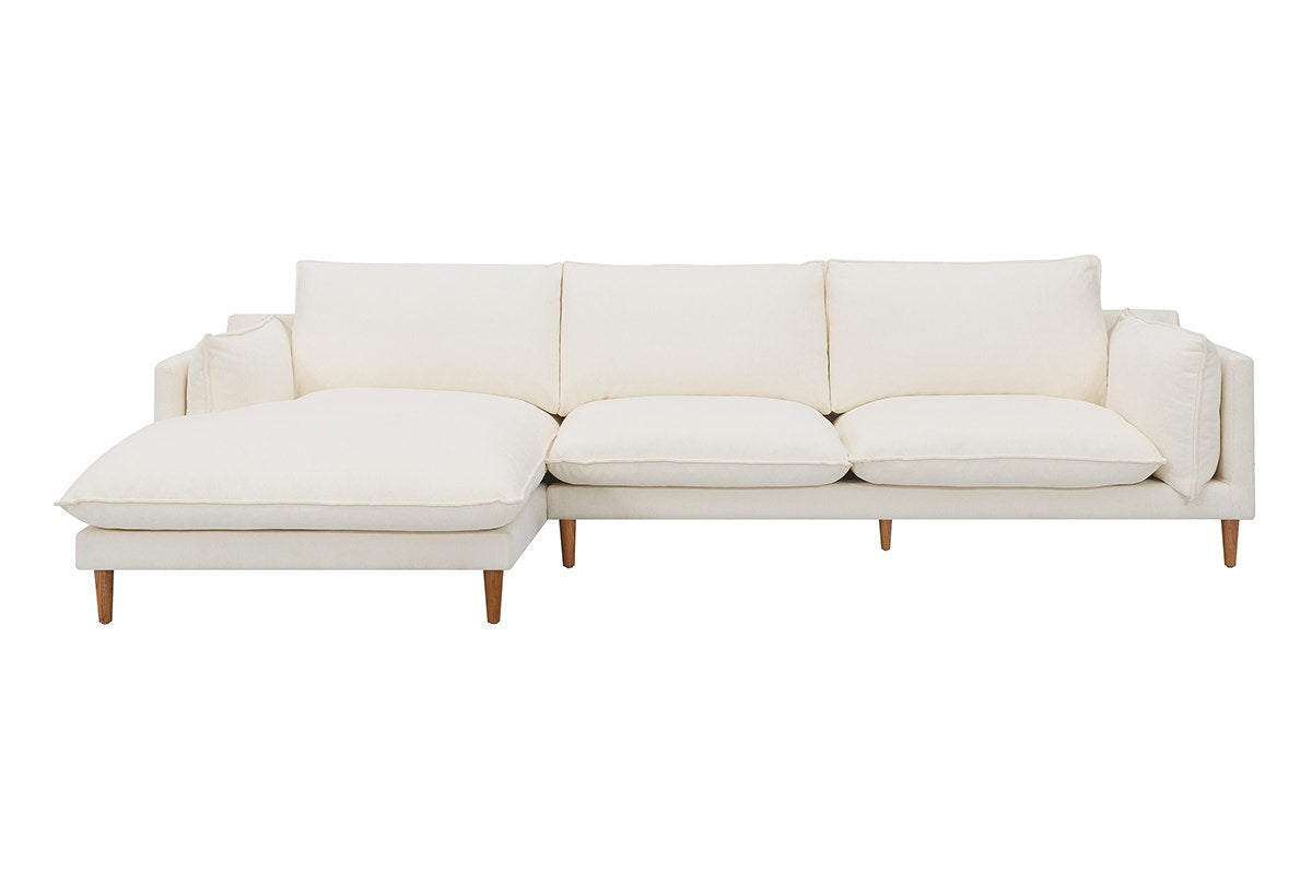 Brosa Jerry 3 Seater Sofa with Chaise (Cream, Right Chaise)
